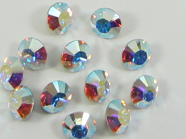 pp01 (0.8-0.9mm) 2 Gross CRYSTAL AB POINTED BACK European Rhinestones